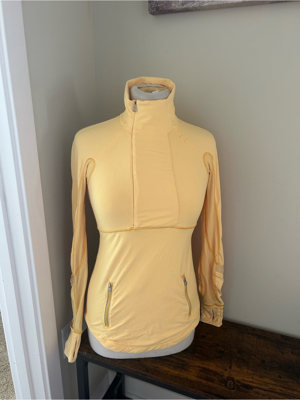 Lululemon Yellow Quarter-Zip Active Jacket